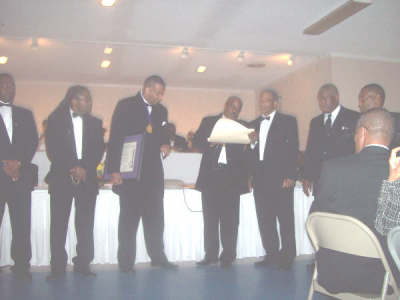 Davis Temple Lodge#481, present Special Deputy Of Chesterfield County, Jimmy McMillon Sr, with certificate of Honorary Membership in African Lodge #459